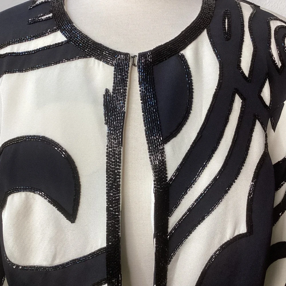 St. John Silk Beaded Jacket 10 - Picture 11 of 12